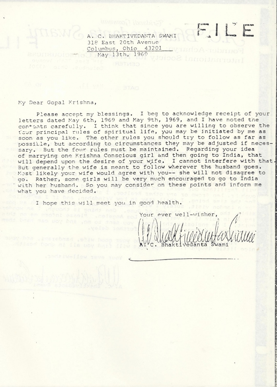 690513 - Letter to Gopala Krishna written from Columbus - Vanisource